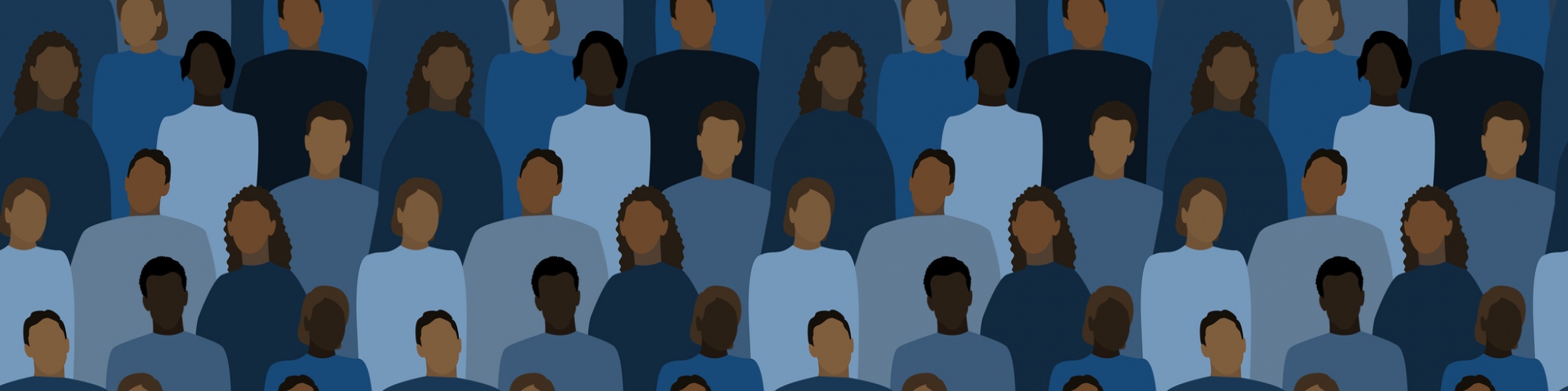 Vector style graphic of a crowd of people