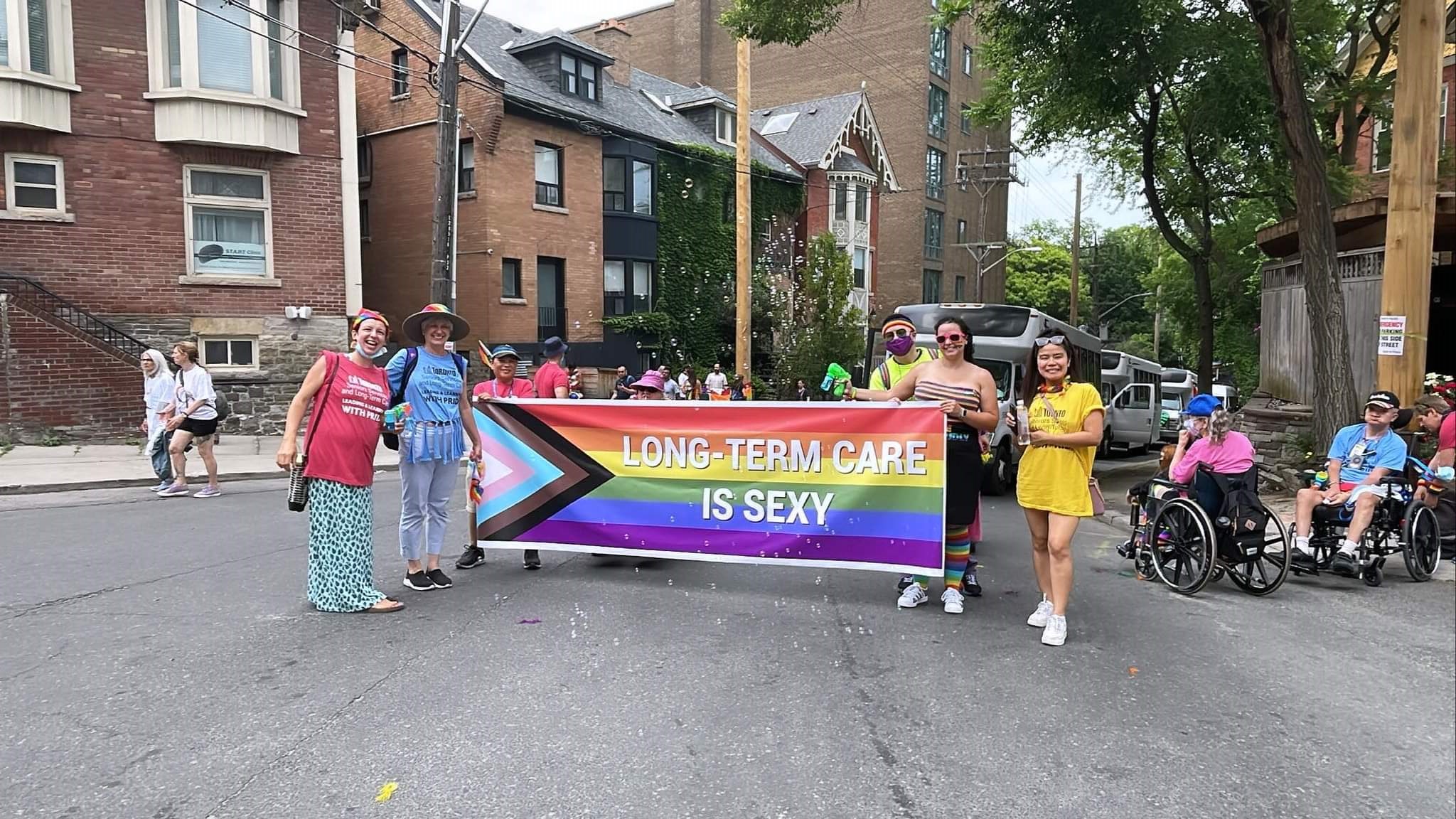 Members of the True Davidson Acres Gender-Sexuality Alliance Committee at the 2022 Toronto Pride Parade