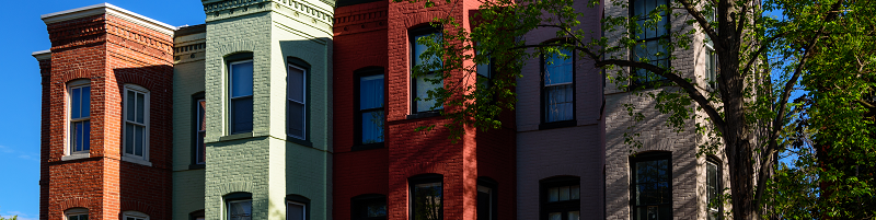 Colourful row houses